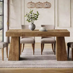 Table à manger en bois Lantine de 55 pouces pour 4 à 6 personnes, table de salle à manger rectangulaire avec pieds robustes