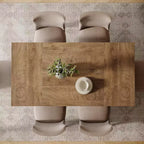 Table à manger en bois Lantine de 55 pouces pour 4 à 6 personnes, table de salle à manger rectangulaire avec pieds robustes