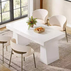 Table à manger en bois Lantine de 55 pouces pour 4 à 6 personnes, table de salle à manger rectangulaire avec pieds robustes