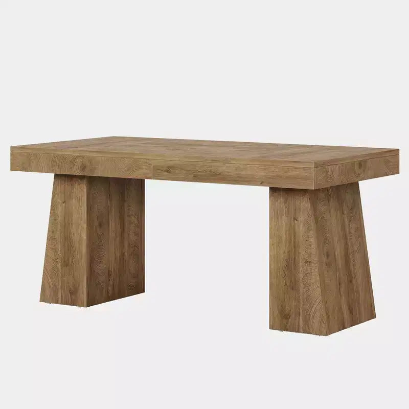 Table à manger en bois Lantine de 55 pouces pour 4 à 6 personnes, table de salle à manger rectangulaire avec pieds robustes