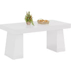 Table à manger en bois Lantine de 55 pouces pour 4 à 6 personnes, table de salle à manger rectangulaire avec pieds robustes
