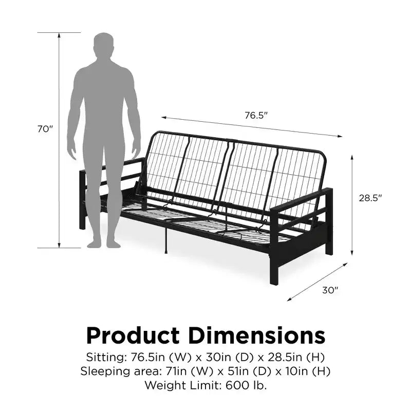 Cadre de futon en métal DHP Miles