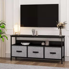 Entertainment Center with Storage, 55 Inch Small TV Stand with Drawers and Shelves, TV & Media Console Table Furniture for Living Room, Bedroom