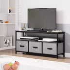 Meuble TV avec Rangement, Petit Meuble Télé de 55 Pouces avec Tiroirs et Étagères, Meuble Console TV & Multimédia pour Salon, Chambre à Coucher