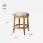 Tabouret de comptoir pivotant sans dossier Maven Lane Alexander avec revêtement en tissu, 27 po