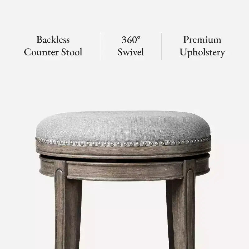 Tabouret de comptoir pivotant sans dossier Maven Lane Alexander avec revêtement en tissu, 27 po