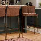 Tabouret de bar en métal Maven Lane Gerard avec siège en similicuir 29 po
