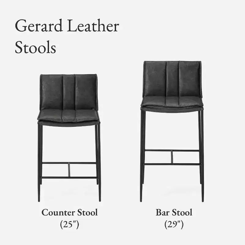 Tabouret de bar en métal Maven Lane Gerard avec siège en similicuir 29 po