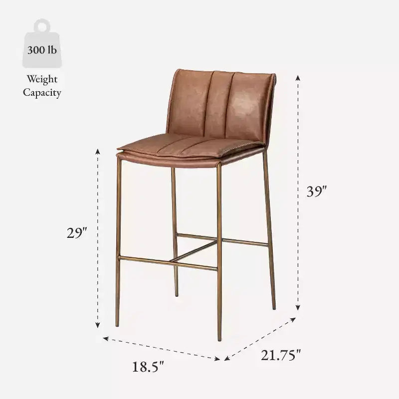 Tabouret de bar en métal Maven Lane Gerard avec siège en similicuir 29 po