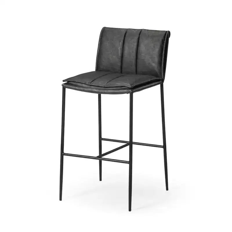 Tabouret de bar en métal Maven Lane Gerard avec siège en similicuir 29 po
