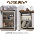 SinCiDo Coiffeuse de ferme 60 avec porte coulissante de grange et 4 tiroirs, Meuble à tiroirs pour salon, chambre à coucher, bar à café
