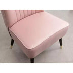 Fauteuil d'appoint moderne en velours Okak avec revêtement confortable, coussins profonds, fauteuil élégant avec pieds en bois massif pour salon, salle de lecture