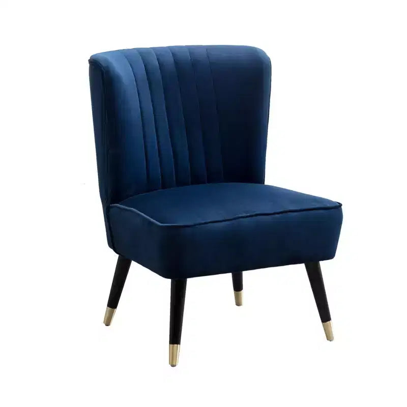 Fauteuil d'appoint moderne en velours Okak avec revêtement confortable, coussins profonds, fauteuil élégant avec pieds en bois massif pour salon, salle de lecture