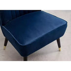 Fauteuil d'appoint moderne en velours Okak avec revêtement confortable, coussins profonds, fauteuil élégant avec pieds en bois massif pour salon, salle de lecture