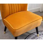 Fauteuil d'appoint moderne en velours Okak avec revêtement confortable, coussins profonds, fauteuil élégant avec pieds en bois massif pour salon, salle de lecture
