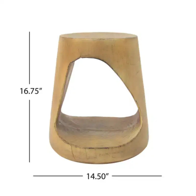 Table d'appoint évidée avec texture grain de bois en finition naturelle