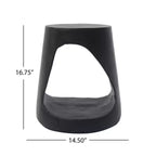 Table d'appoint creuse avec texture en bois de teinte noire