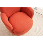 Fauteuil pivotant de luxe en velours Okak, fauteuil d'appoint rotatif silencieux à 360° avec base dorée pour salon, chambre, bureau