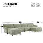 Canapé d'angle modulable Whisen 142, en U avec coussin d'assise extra large, chargeurs USB et USB-C