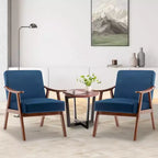 Fauteuils d'appoint Okak pour chambre, chaise moderne du milieu du siècle, cadre en bois massif, fauteuil d'appoint avec dossier extra-épais, fauteuil à oreilles, salle de lecture