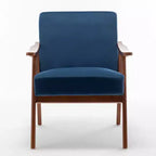 Fauteuils d'appoint Okak pour chambre, chaise moderne du milieu du siècle, cadre en bois massif, fauteuil d'appoint avec dossier extra-épais, fauteuil à oreilles, salle de lecture