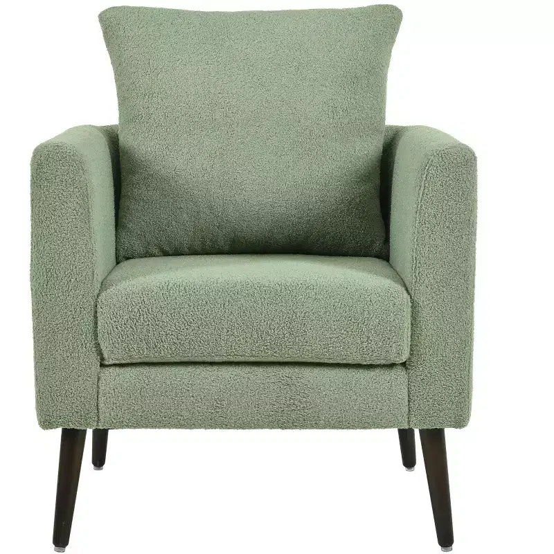 Fauteuils d'appoint Okak pour chambre à coucher, fauteuil rembourré moderne, fauteuil de salon en tissu de style Mid-Century, fauteuil de lecture confortable avec pieds en bois