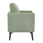 Fauteuils d'appoint Okak pour chambre à coucher, fauteuil rembourré moderne, fauteuil de salon en tissu de style Mid-Century, fauteuil de lecture confortable avec pieds en bois