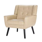 Fauteuil d'appoint Okak pour chambre à coucher, fauteuil de salon moderne en cuir souple ergonomique, avec pieds noirs pour intérieur