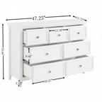 Commode moderne à 7 tiroirs, Armoire à 7 tiroirs, Commode de rangement pour vêtements, Meuble de rangement pour salon