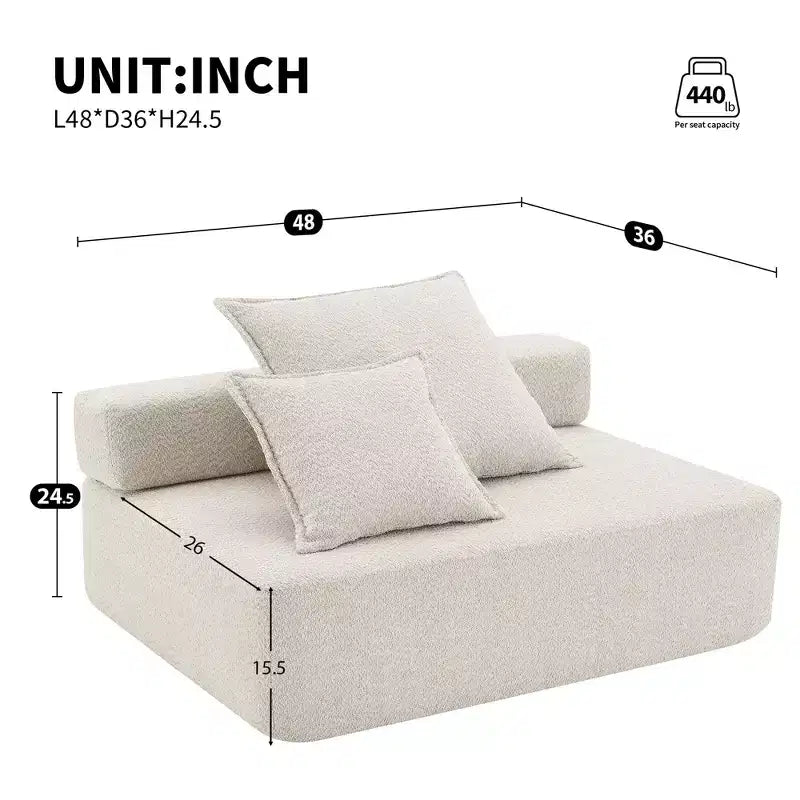 Canapé d'angle modulable en U surdimensionné Whisen - Beige