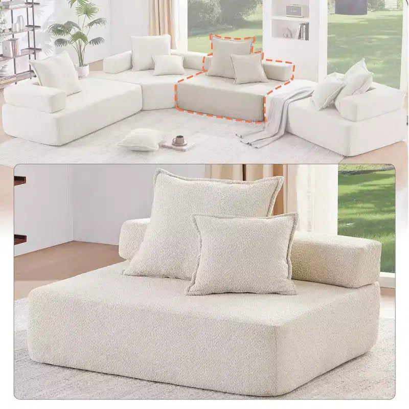 Canapé d'angle modulable en U surdimensionné Whisen - Beige