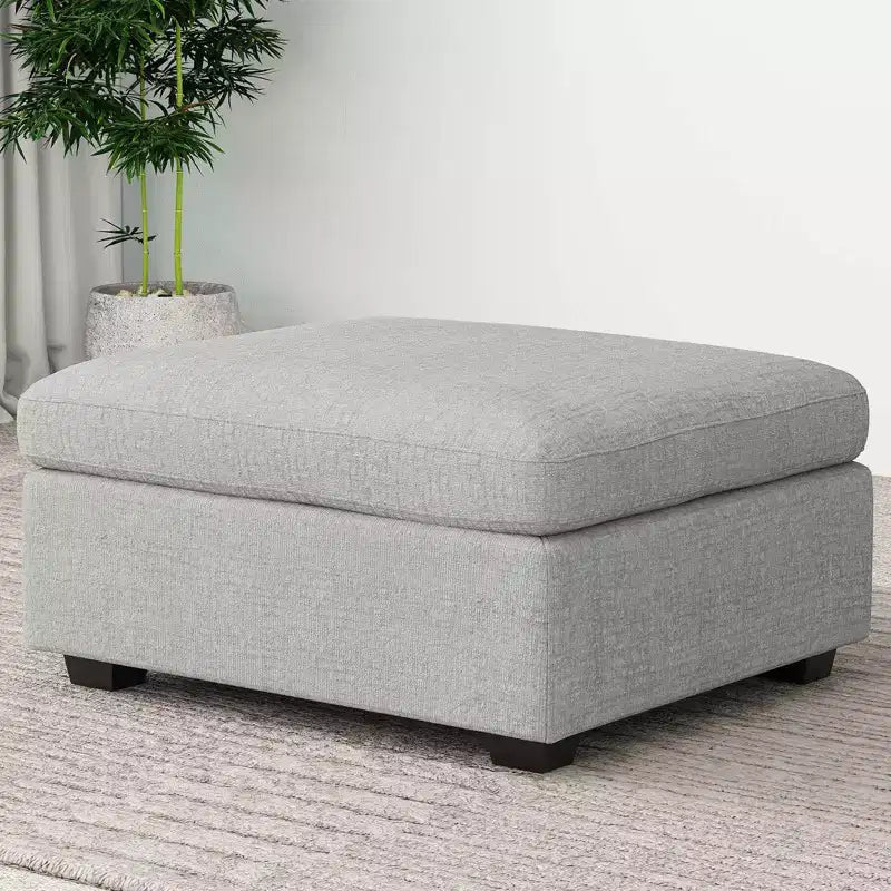 Belffin Chenille Ottoman Module - Modular Storage Footrest with Skin-Friendly Fabric & Quick-Install Design