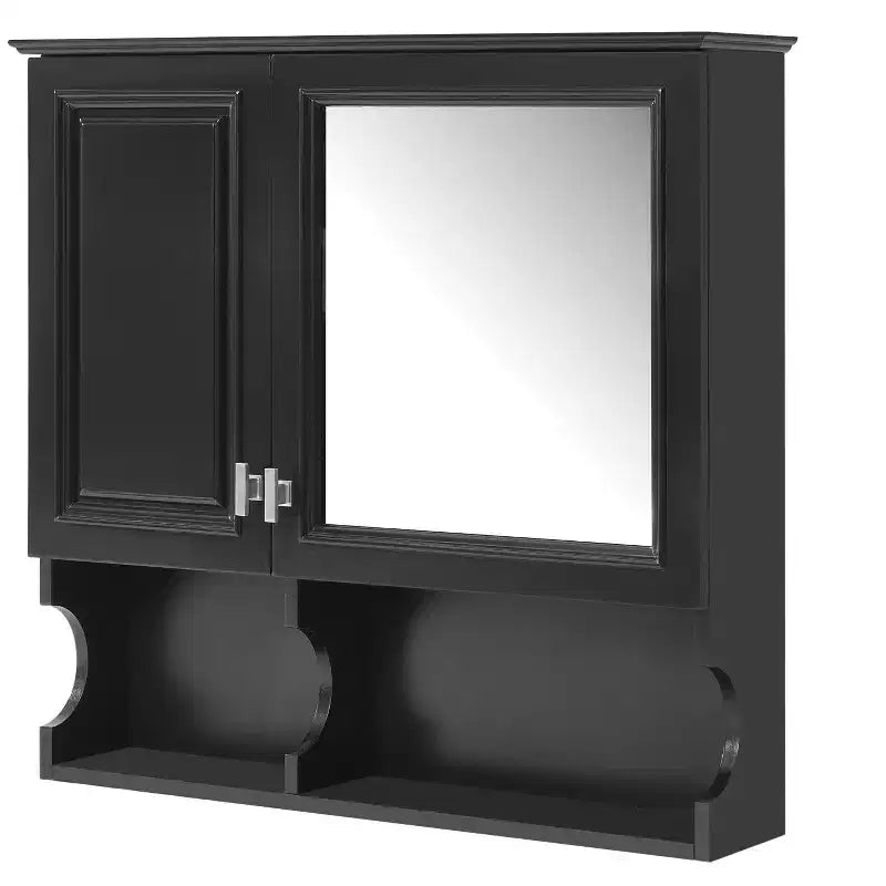 Meuble haut de salle de bain CASAINC 30'' avec miroir, étagères ouvertes, portes et étagère réglable