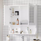 Meuble haut de salle de bain CASAINC 30'' avec miroir, étagères ouvertes, portes et étagère réglable