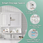 Meuble haut de salle de bain CASAINC 30'' avec miroir, étagères ouvertes, portes et étagère réglable