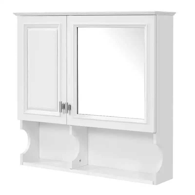 Meuble haut de salle de bain CASAINC 30'' avec miroir, étagères ouvertes, portes et étagère réglable