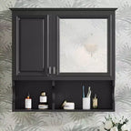 Meuble haut de salle de bain CASAINC 30'' avec miroir, étagères ouvertes, portes et étagère réglable