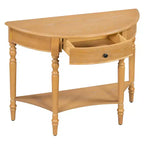 GDFStudio Malory Table console demi-lune de ferme 39 po avec tiroir et étagère