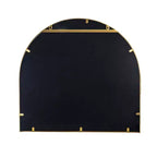Miroir Mural Décoratif Arqué 33 x 31 Pouces avec Cadre en Fer Doré