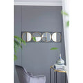 47.2 Inch Beaded Black Metal Wall Mirror
