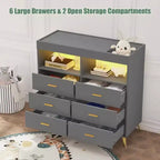 Acekool Commode à Langer avec Tiroirs Pieds en Métal Meuble de Rangement pour Chambre de Bébé