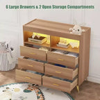 Acekool Commode à Langer avec Tiroirs Pieds en Métal Meuble de Rangement pour Chambre de Bébé