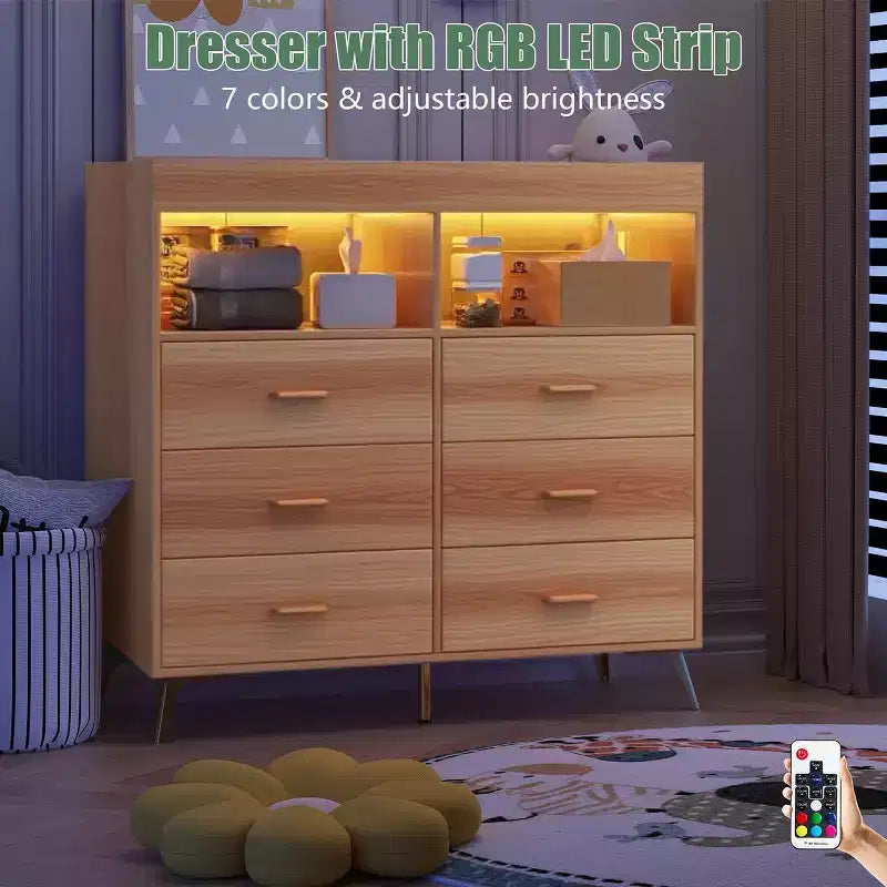 Acekool Commode à Langer avec Tiroirs Pieds en Métal Meuble de Rangement pour Chambre de Bébé