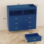 Acekool Commode à Langer avec Tiroirs Pieds en Métal Meuble de Rangement pour Chambre de Bébé