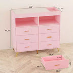 Acekool Commode à Langer avec Tiroirs Pieds en Métal Meuble de Rangement pour Chambre de Bébé