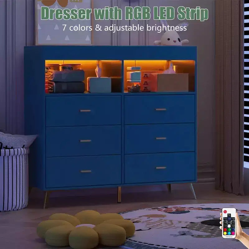 Acekool Commode à Langer avec Tiroirs Pieds en Métal Meuble de Rangement pour Chambre de Bébé
