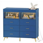 Acekool Commode à Langer avec Tiroirs Pieds en Métal Meuble de Rangement pour Chambre de Bébé