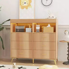 Acekool Commode à Langer avec Tiroirs Pieds en Métal Meuble de Rangement pour Chambre de Bébé