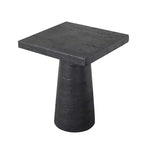 Table d'appoint carrée noire avec base piédestal 20x20x24