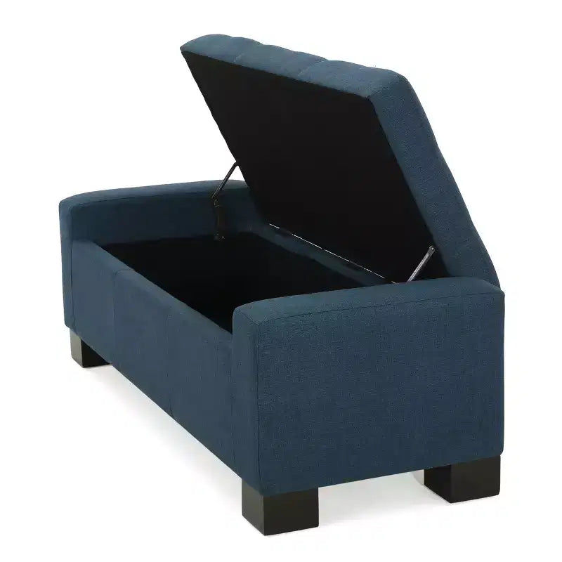 TUYOHW Pouf de rangement rectangulaire avec coussin rembourré épais, banc d'entrée avec charnières à pression, bout de lit